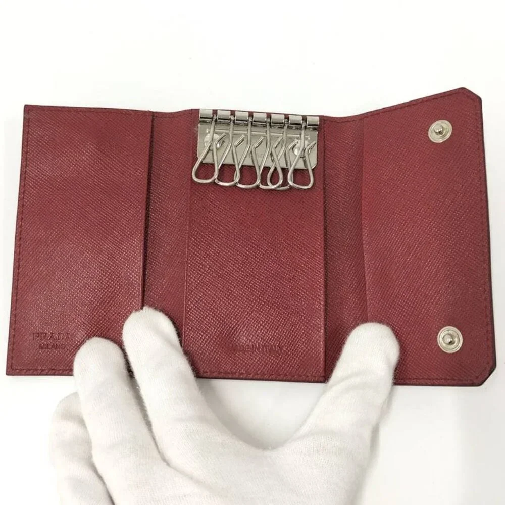 Prada Saffiano 6 Key Case Leather Red_2